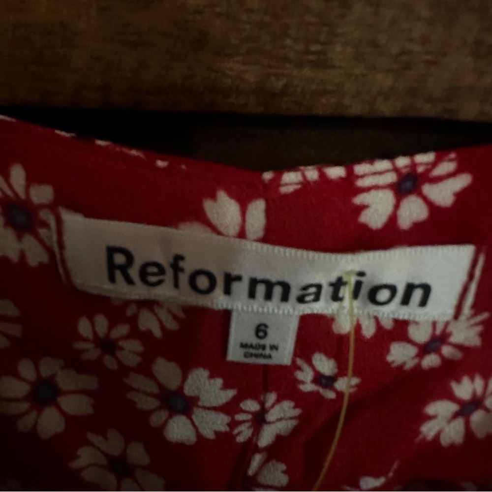 Reformation Red Floral Midi Slip Dress - Picture 4 of 4